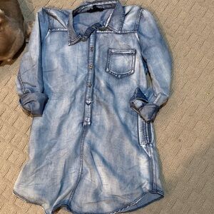 Sweet Wanderer Light Blue Denim Top